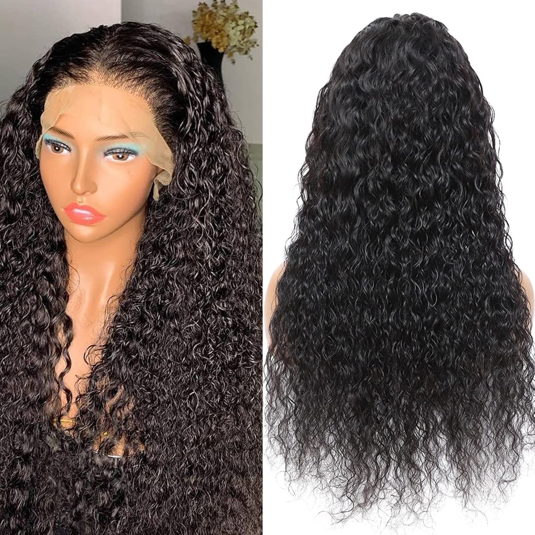 13x4 Water Wave Lace Frontal Human Hair Wigs 180% & 210% Density