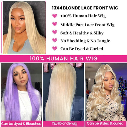 613 13x4 Straight Lace Frontal Human Hair Wig 180% & 210% Density