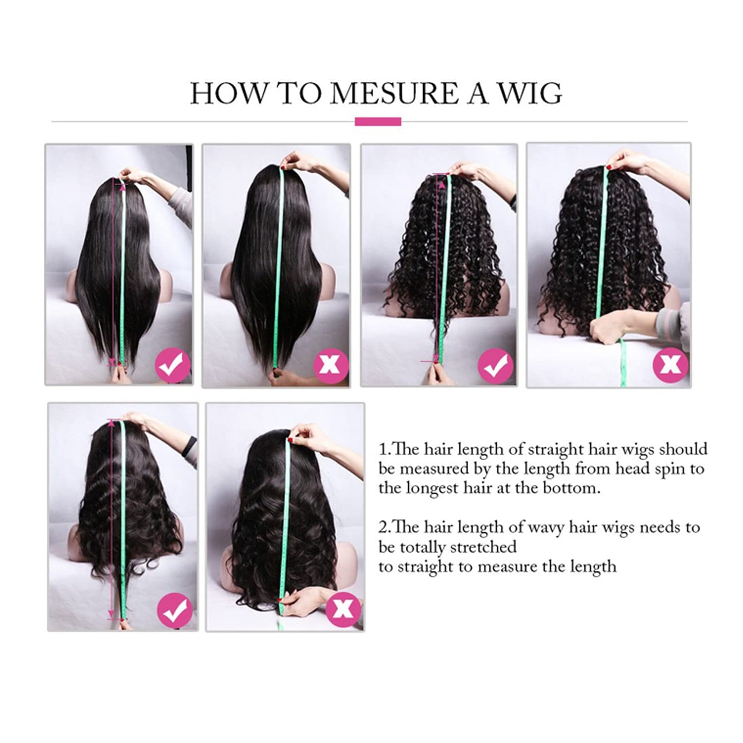 13x4 Deep Wave Lace Front Human Hair Wigs With Baby Hair 180% & 210% Density Natural Color