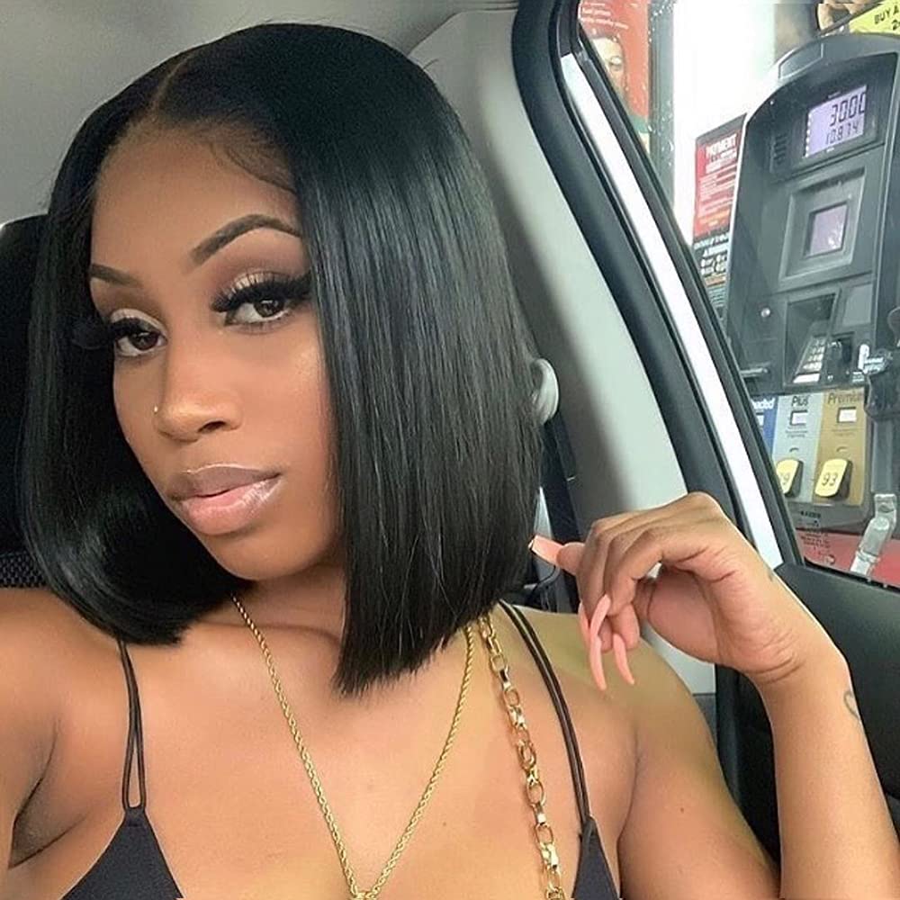 14 inches Green Highligt Short Synthetic Bob Wig
