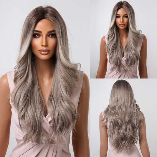 Delivery From US | 28 inch Long Silver Gray Wavy Wig for Women MA2044-1