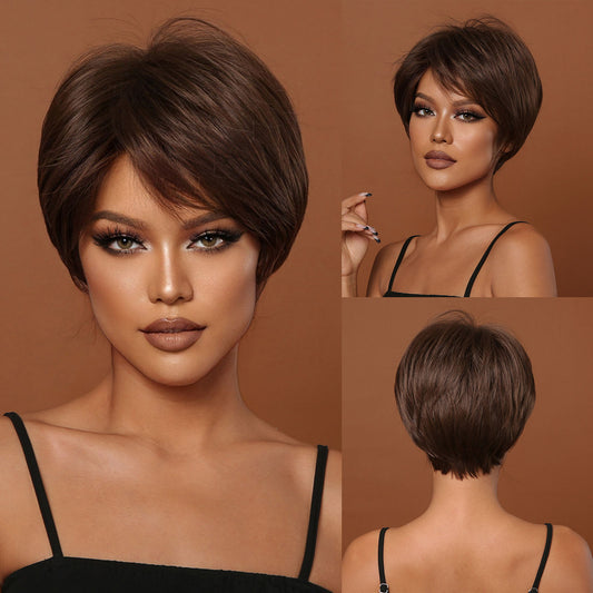 Delivery From US | 10 inch Brown Pixie Cut for Women MA2020-2