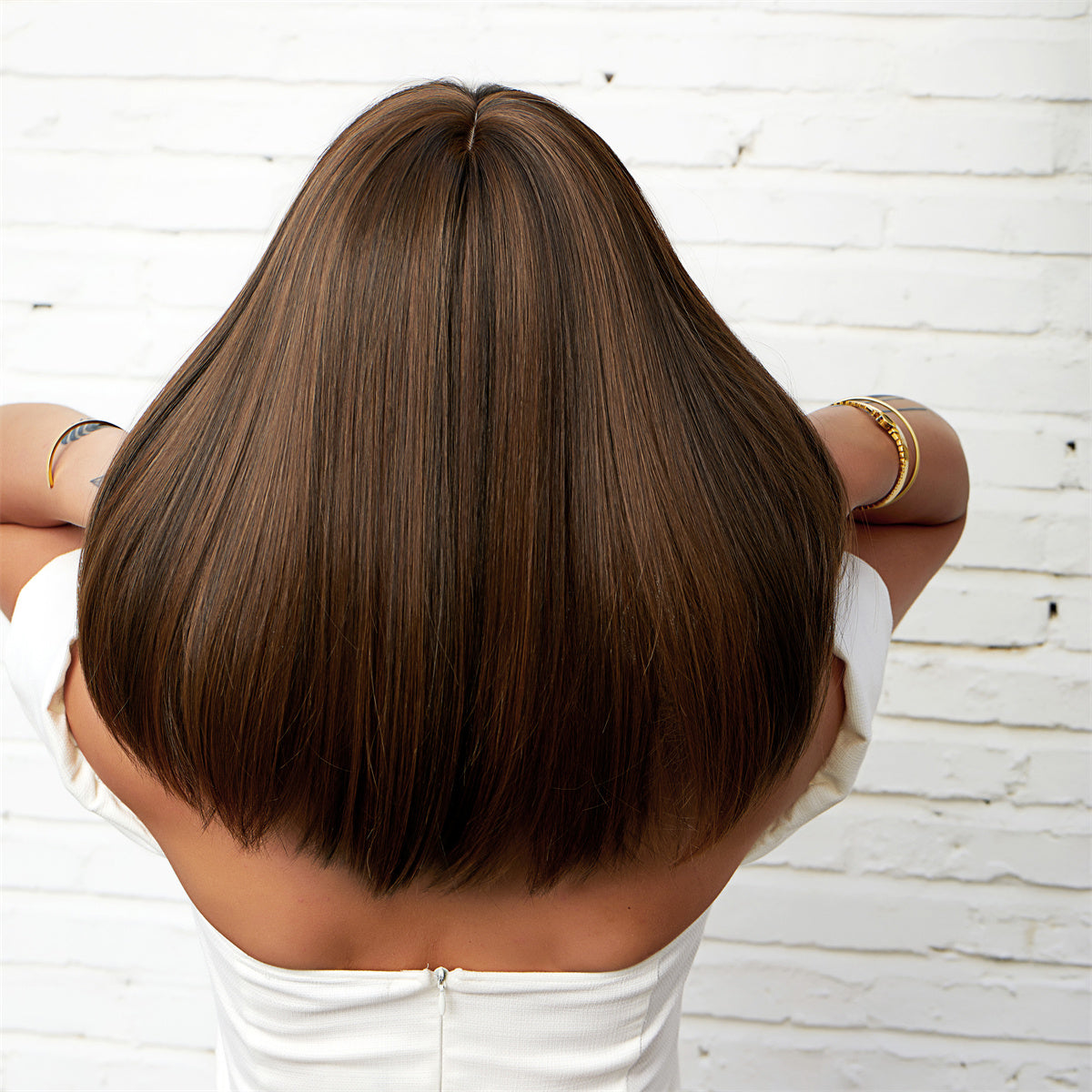 18 inches Natural straight short Fashion Wig LC412