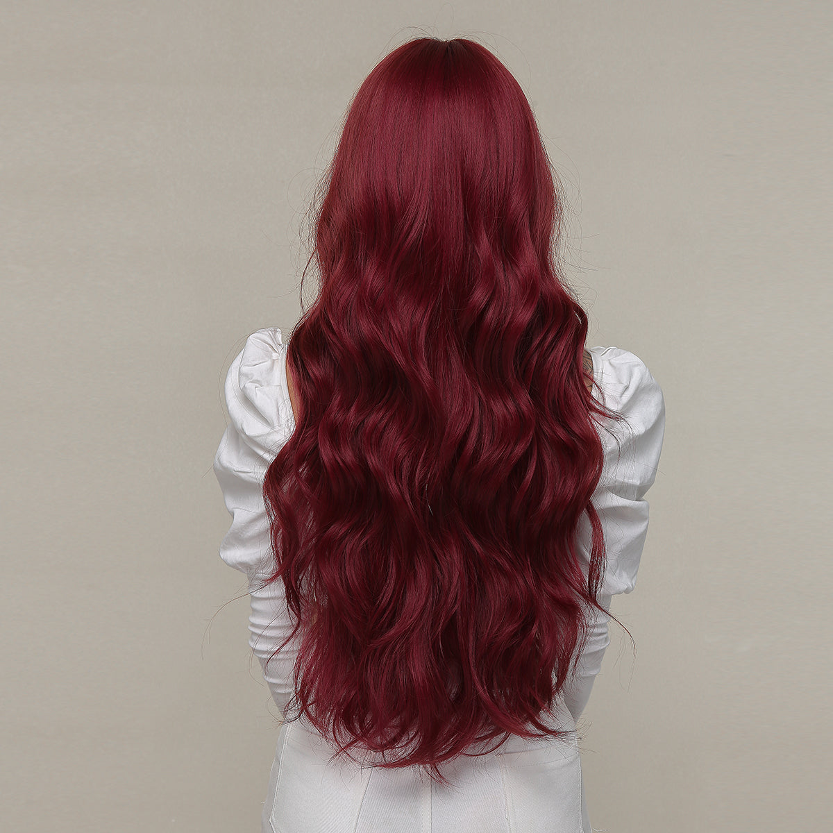 26inches wine red Long Burgundy curly wig LC2074-1