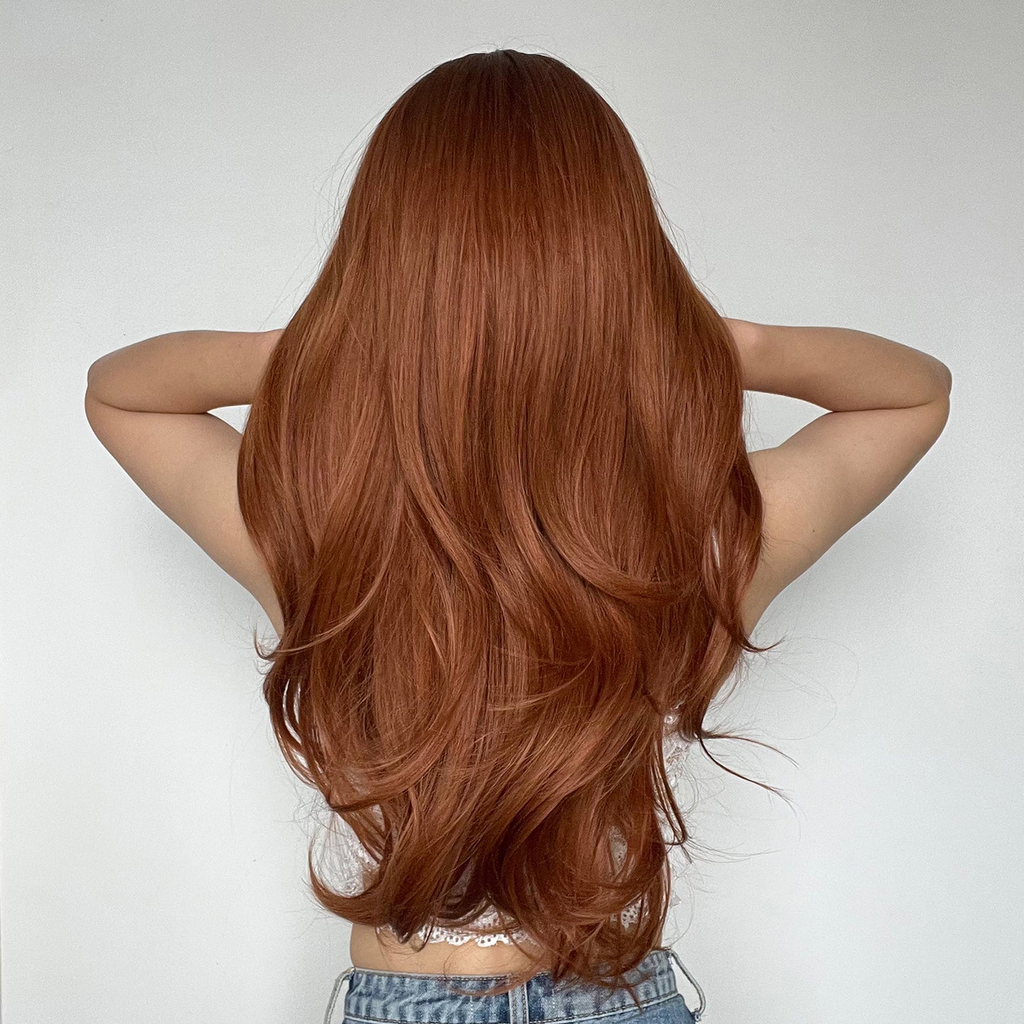 24 Inches natural buckle at the end of hair brown fashion wig LC015