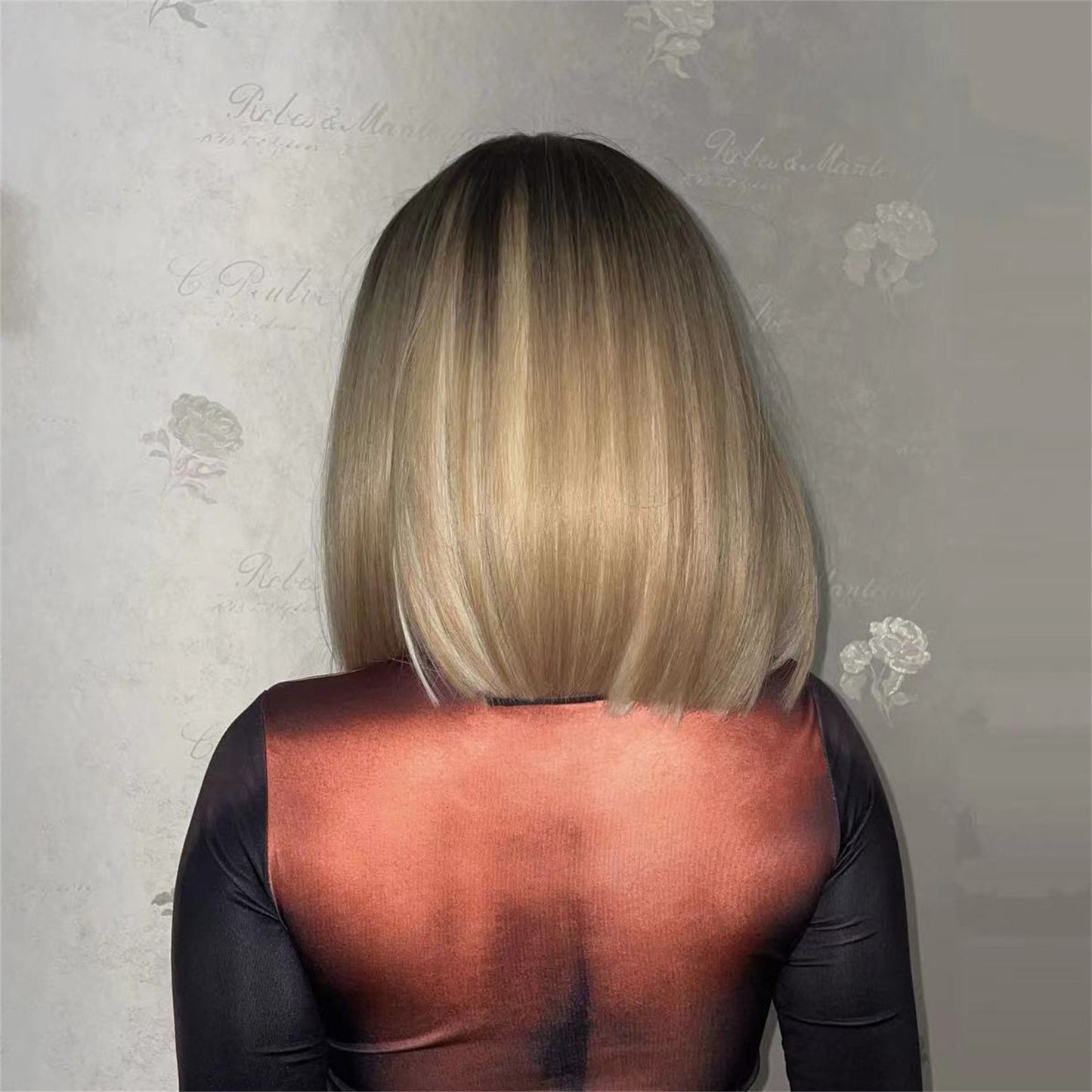 16 inches straight and cream-colored hair women hair LC8037