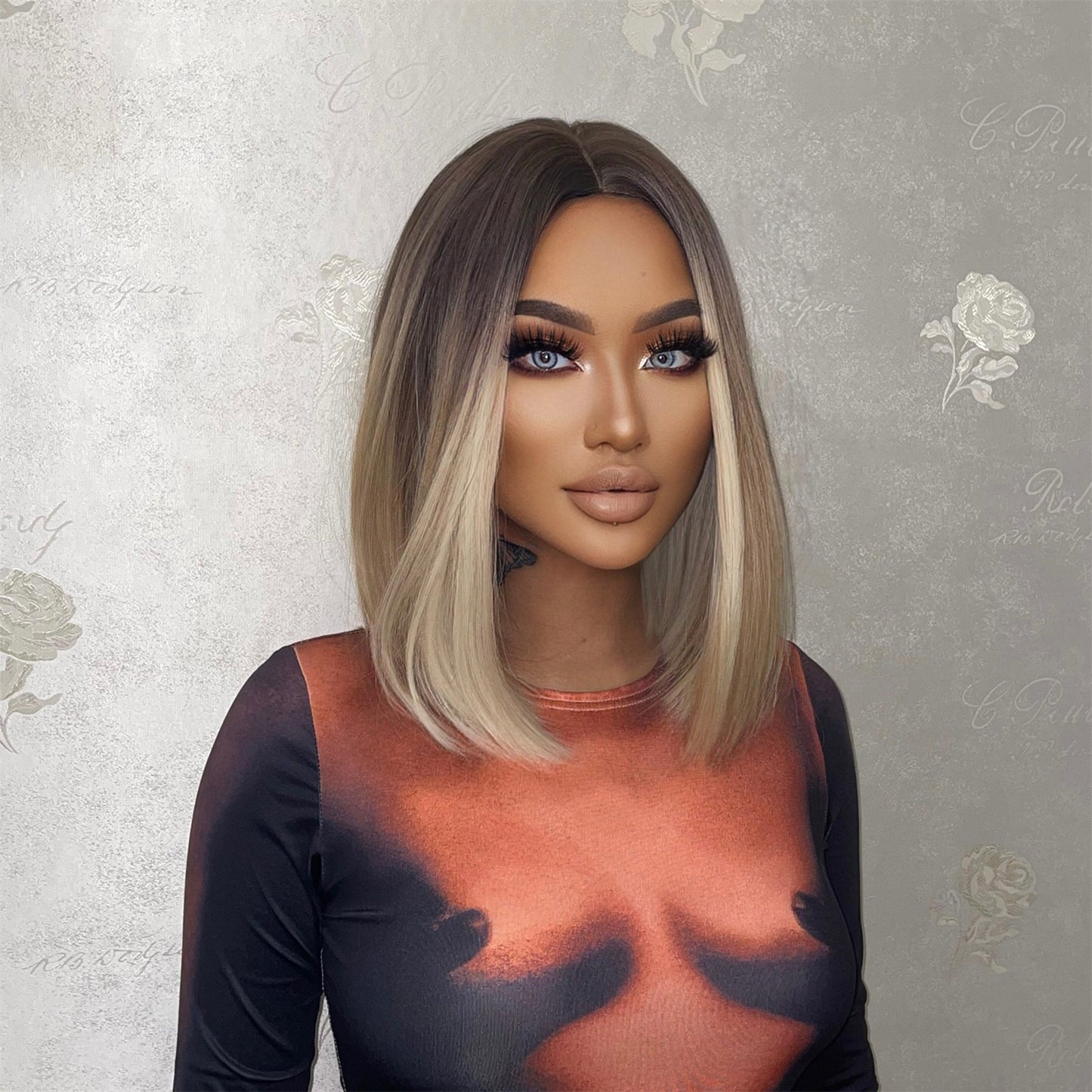 16 inches straight and cream-colored hair women hair LC8037