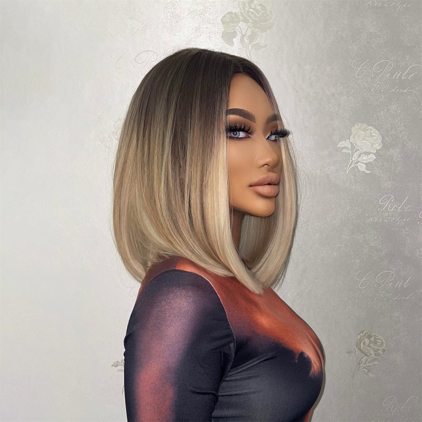 16 inches straight and cream-colored hair women hair LC8037