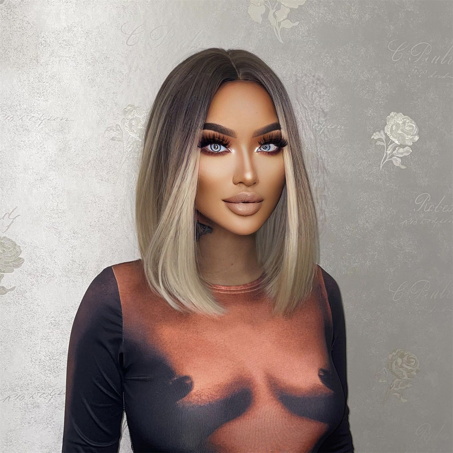16 inches straight and cream-colored hair women hair LC8037