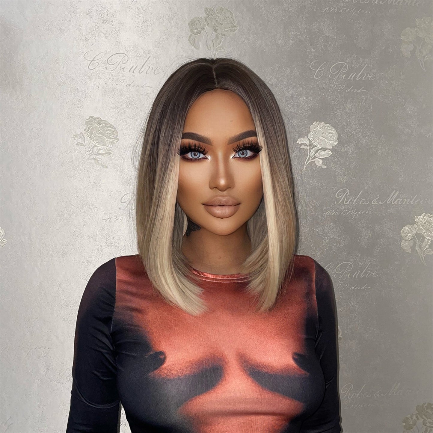 16 inches straight and cream-colored hair women hair LC8037