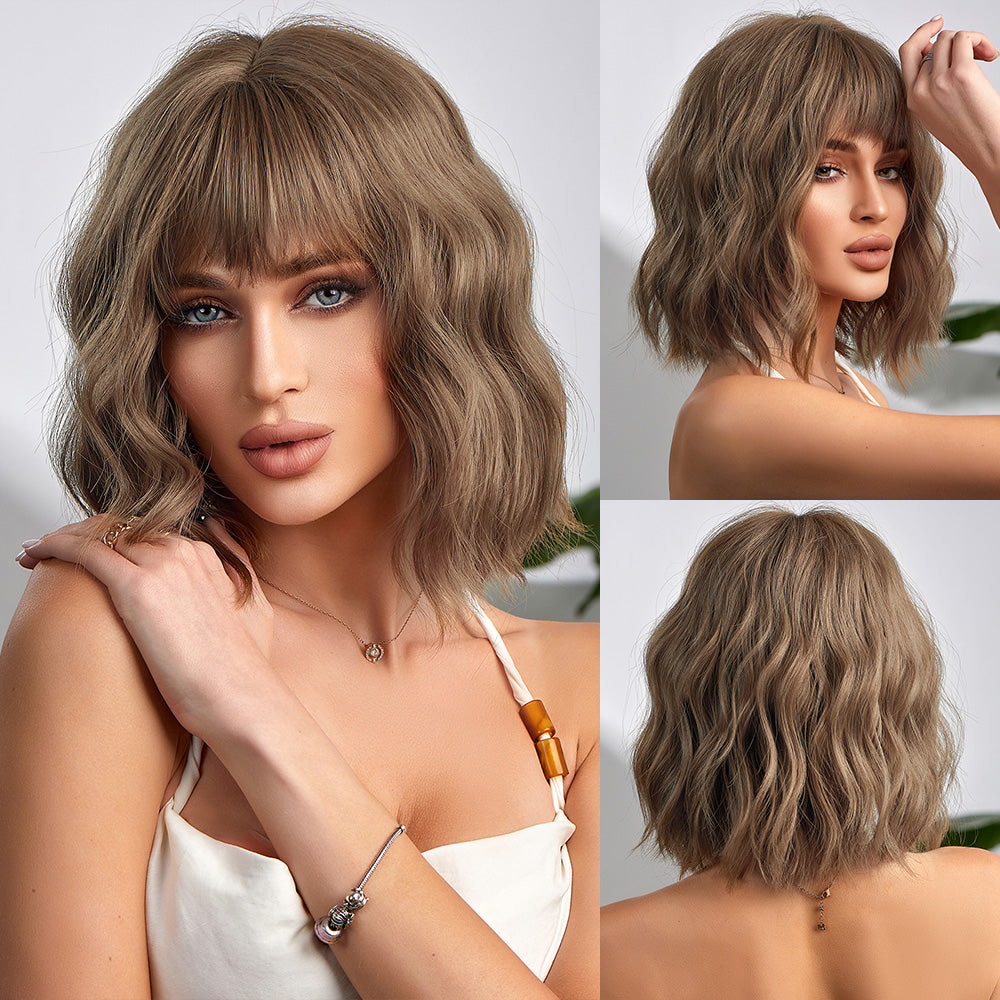 14 inches Natural Wavy short Fashion Wig de122-3
