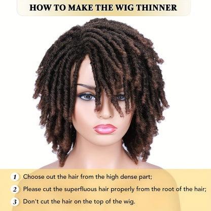 10 inches Short Culy Dreadlock Synthetic Wig