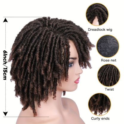 10 inches Short Culy Dreadlock Synthetic Wig