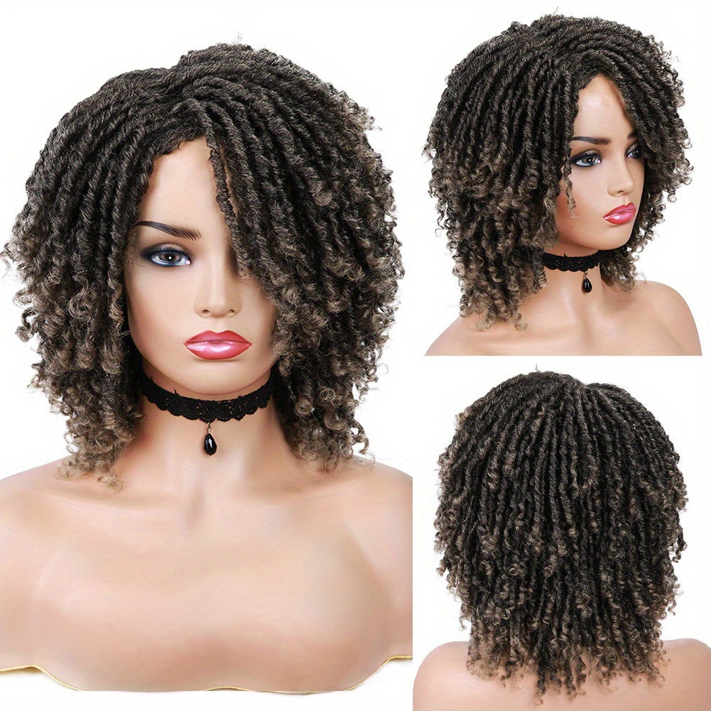 10 inches Short Culy Dreadlock Synthetic Wig