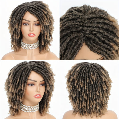 10 inches Short Culy Dreadlock Synthetic Wig