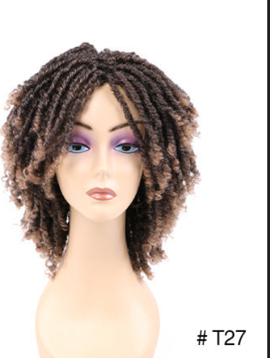 10 inches Short Culy Dreadlock Synthetic Wig