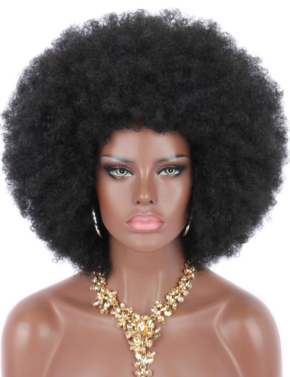 16" Women's Short Afro Kinky Curly Synthetic Afro Style Wig