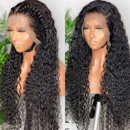 13x4 Deep Wave Lace Front Human Hair Wigs With Baby Hair 180% & 210% Density Natural Color