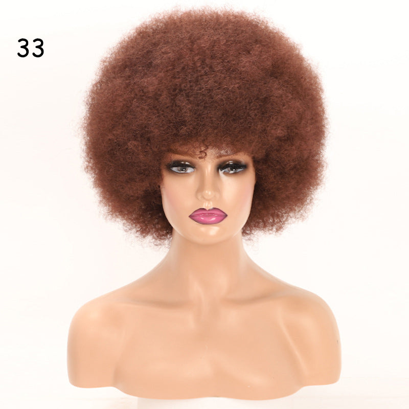 16" Women's Short Afro Kinky Curly Synthetic Afro Style Wig