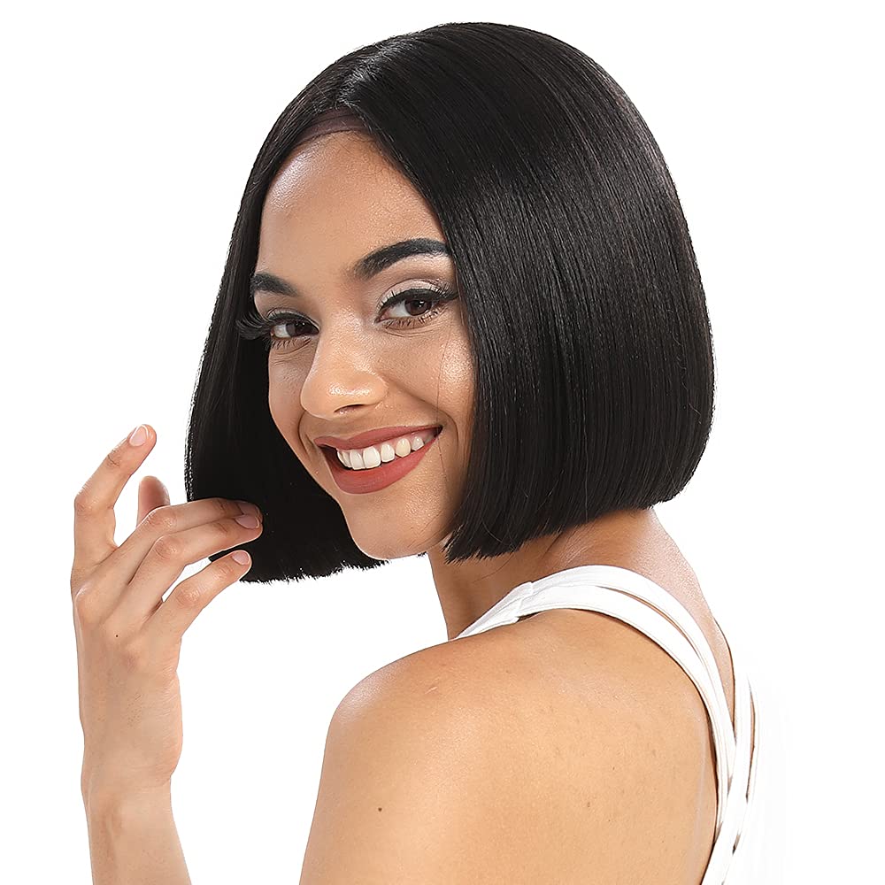 13x4x1 T Part Lace Frontal Synthetic Short Bob Wigs