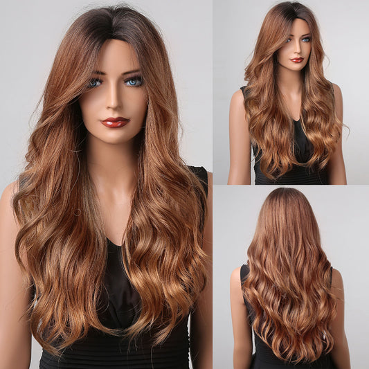 Delivery From US | 24 Inch Brown Wavy Wigs for Women MA2003-1