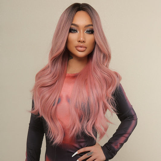 26inches long wave hair ombre pink fashion hair LC313