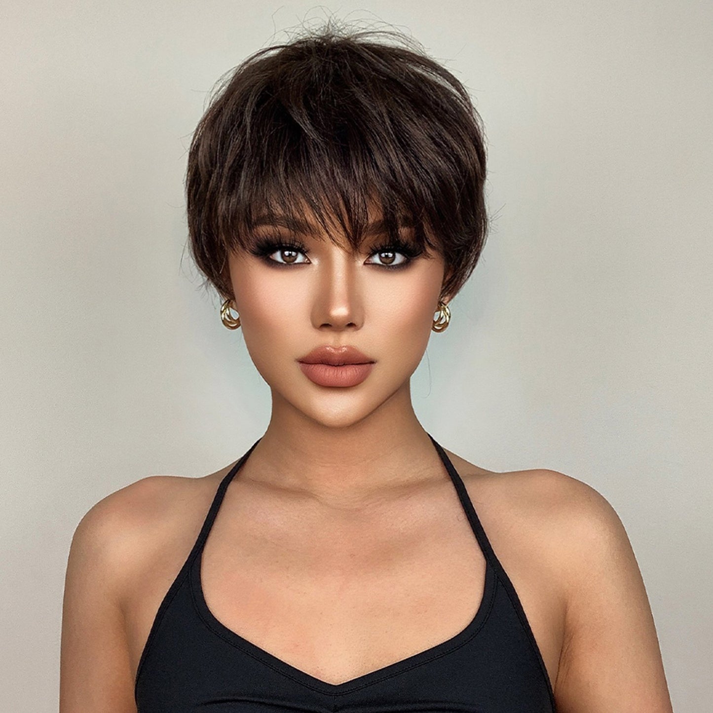 Delivery From US | 8 inch Dark Brown Pixie Cut for Women SS193-1