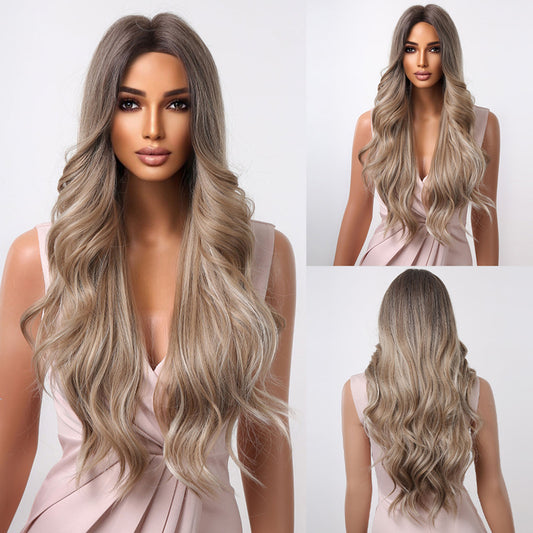 Delivery From US | 30 inch Long Gray Wavy Wig for Women MA2047-1