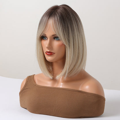 14 Inch Gray Short Bob Wig Synthetic Heat Resistant Wig SS176-1