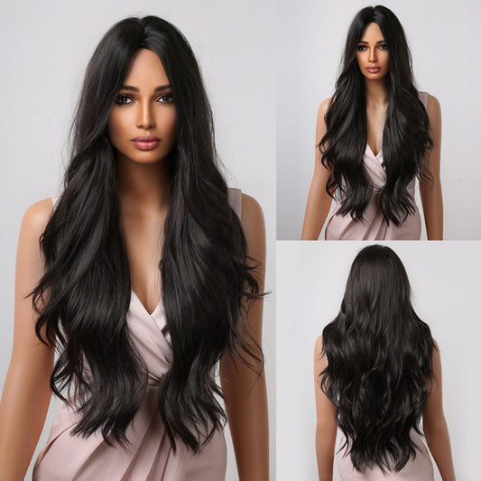 Delivery From US | 28 inch Long Black Wavy Wigs for Women MA2019-1