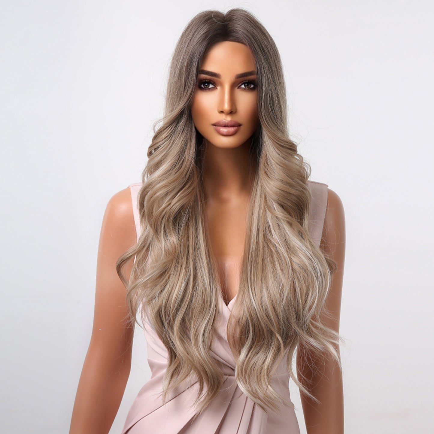 Delivery From US | 30 inch Long Gray Wavy Wig for Women MA2047-1