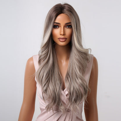 Delivery From US | 28 inch Long Silver Gray Wavy Wig for Women MA2044-1