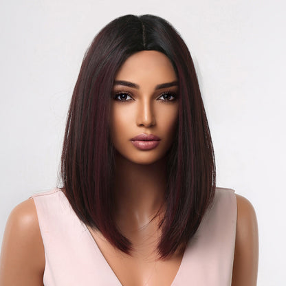 Delivery From US | 14 inch Dark Black Middle Part Bob for Women MA2054-1