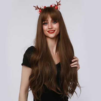 28 Inch Brown Long Wigs for Women LC6103-1