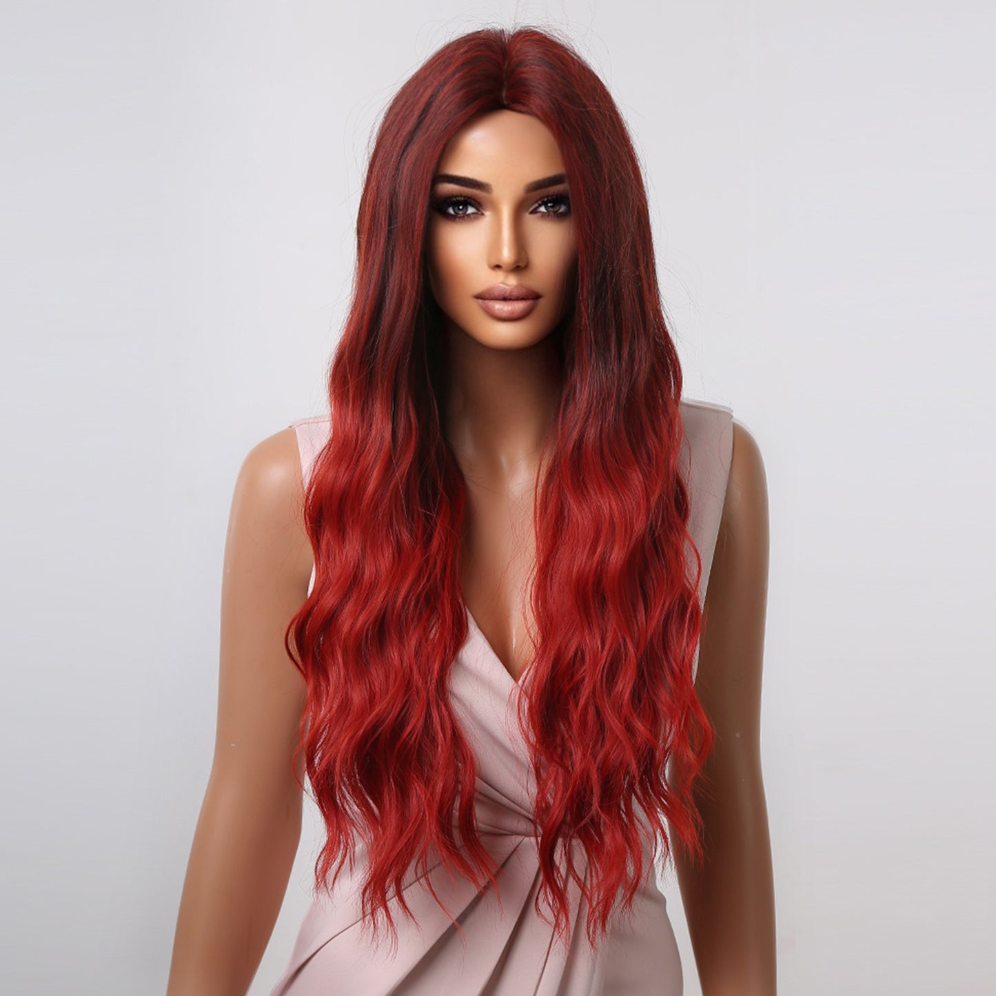 Delivery From US | 30 inch Long Red Wavy Wig for Women MA2043-1