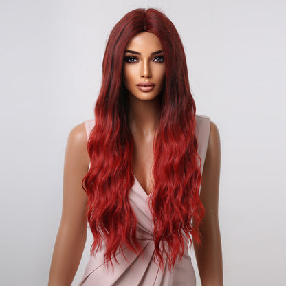 Delivery From US | 30 inch Long Red Wavy Wig for Women MA2043-1