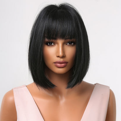 Delivery From US | 10 inch Black Short Bob With Bangs for Women MA2049-1