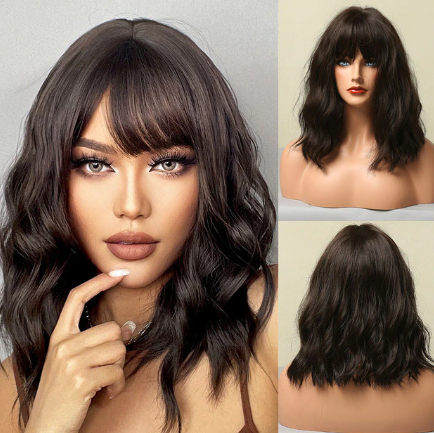 Delivery From US |12 inches wave short bob hair black women wig LC210-4