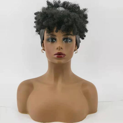 Afro Kinky Synthetic Headband Wig Kinky Curly Wig Afro Wrap Wigs