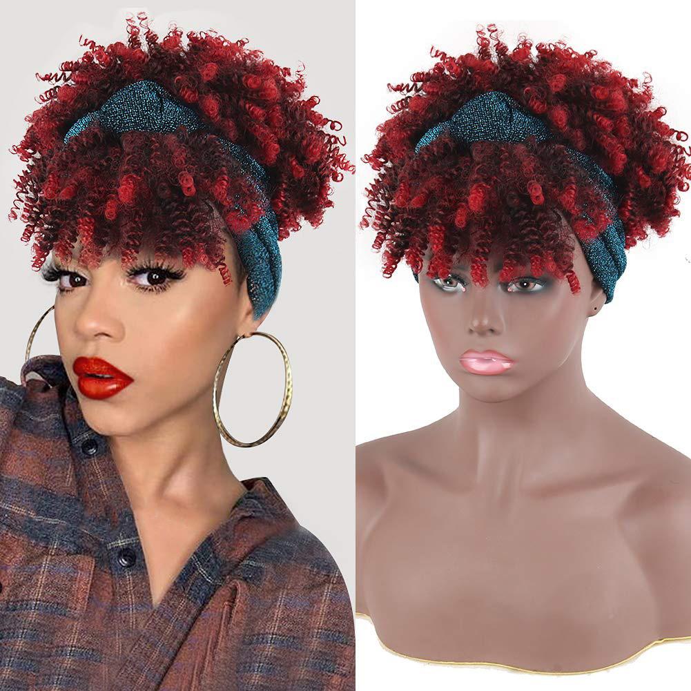 Afro Kinky Synthetic Headband Wig Kinky Curly Wig Afro Wrap Wigs