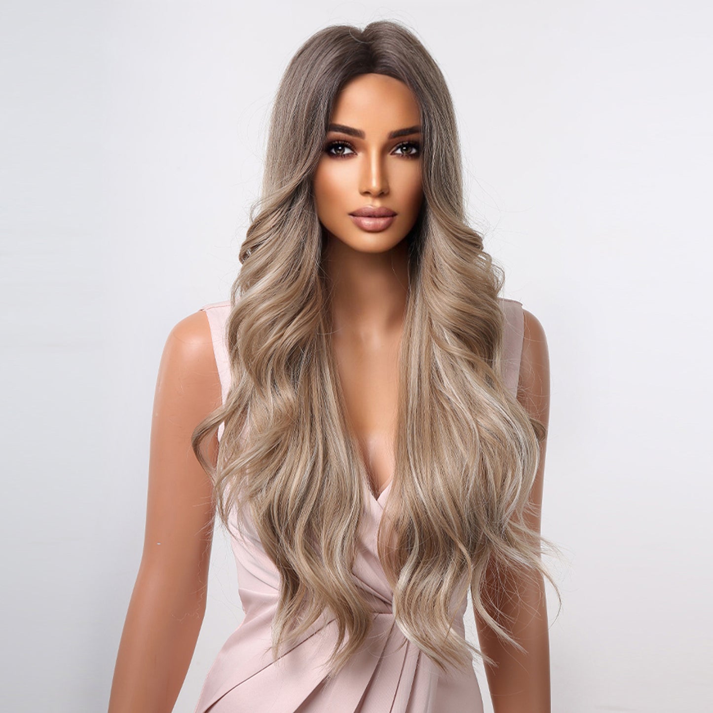 Delivery From US | 30 inch Long Gray Wavy Wig for Women MA2047-1