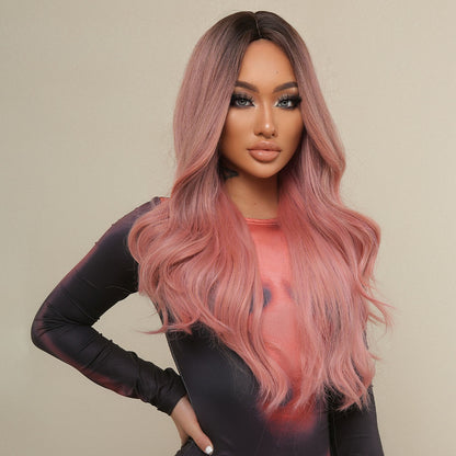 26inches long wave hair ombre pink fashion hair LC313