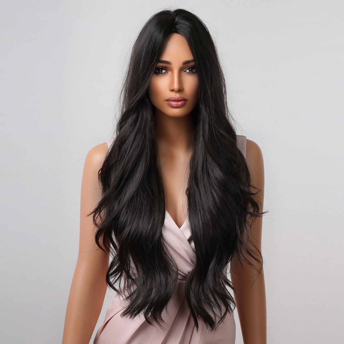 Delivery From US | 28 inch Long Black Wavy Wigs for Women MA2019-1