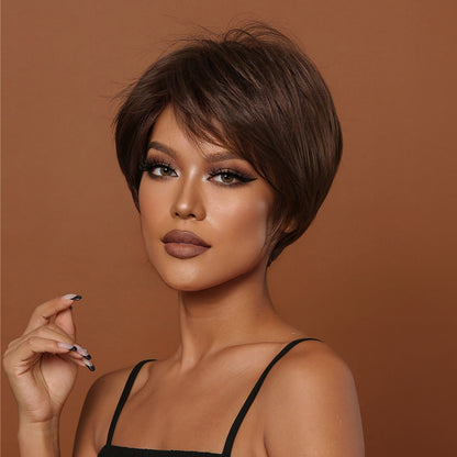 Delivery From US | 10 inch Brown Pixie Cut for Women MA2020-2