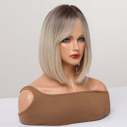 14 Inch Gray Short Bob Wig Synthetic Heat Resistant Wig SS176-1