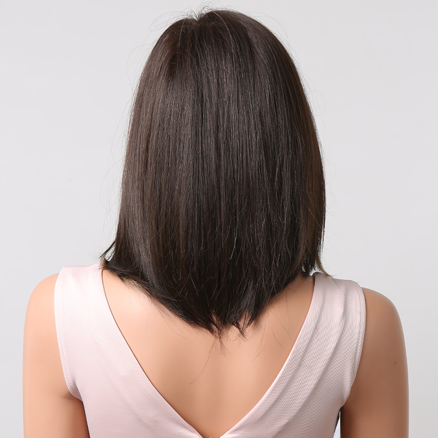 Delivery From US | 14 inch Brown Bob with Platinum Highlight Wigs for Women MA2004-1