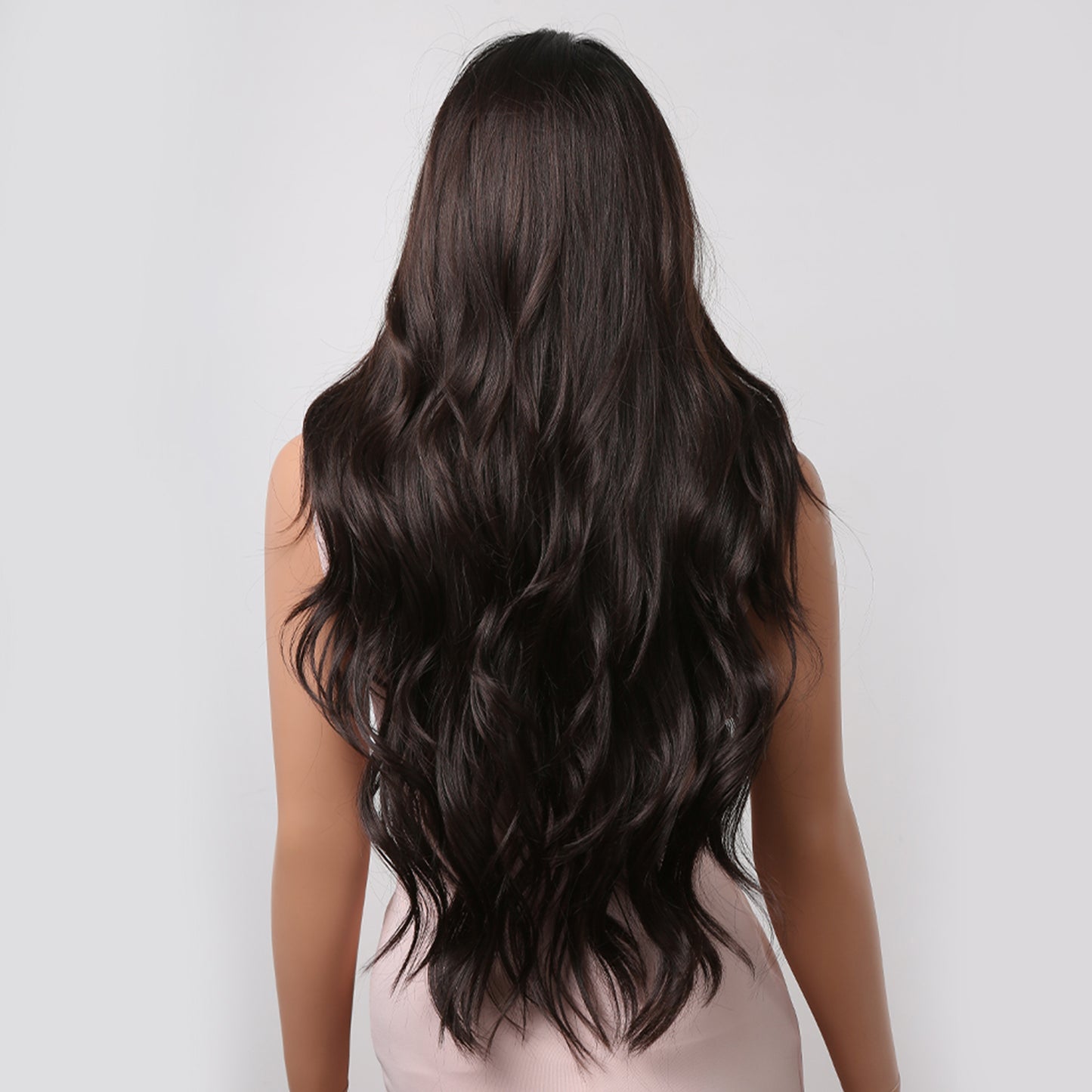 Delivery From US | 28 inch Long Dark Brown Wavy Wigs for Women MA2019-2