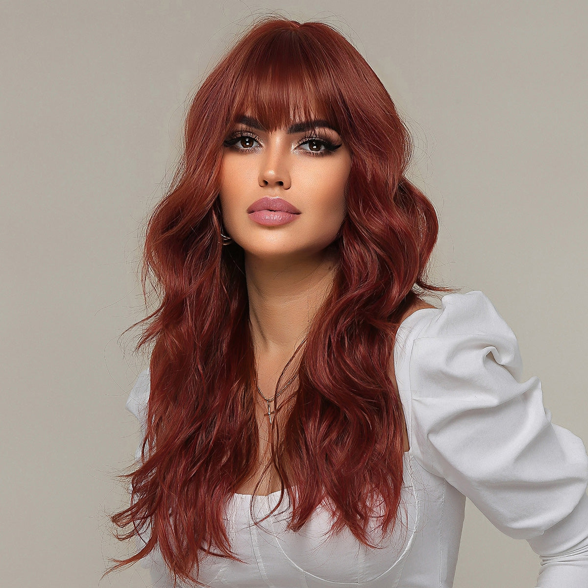 24inches ombre red long wave popular wig LC8086