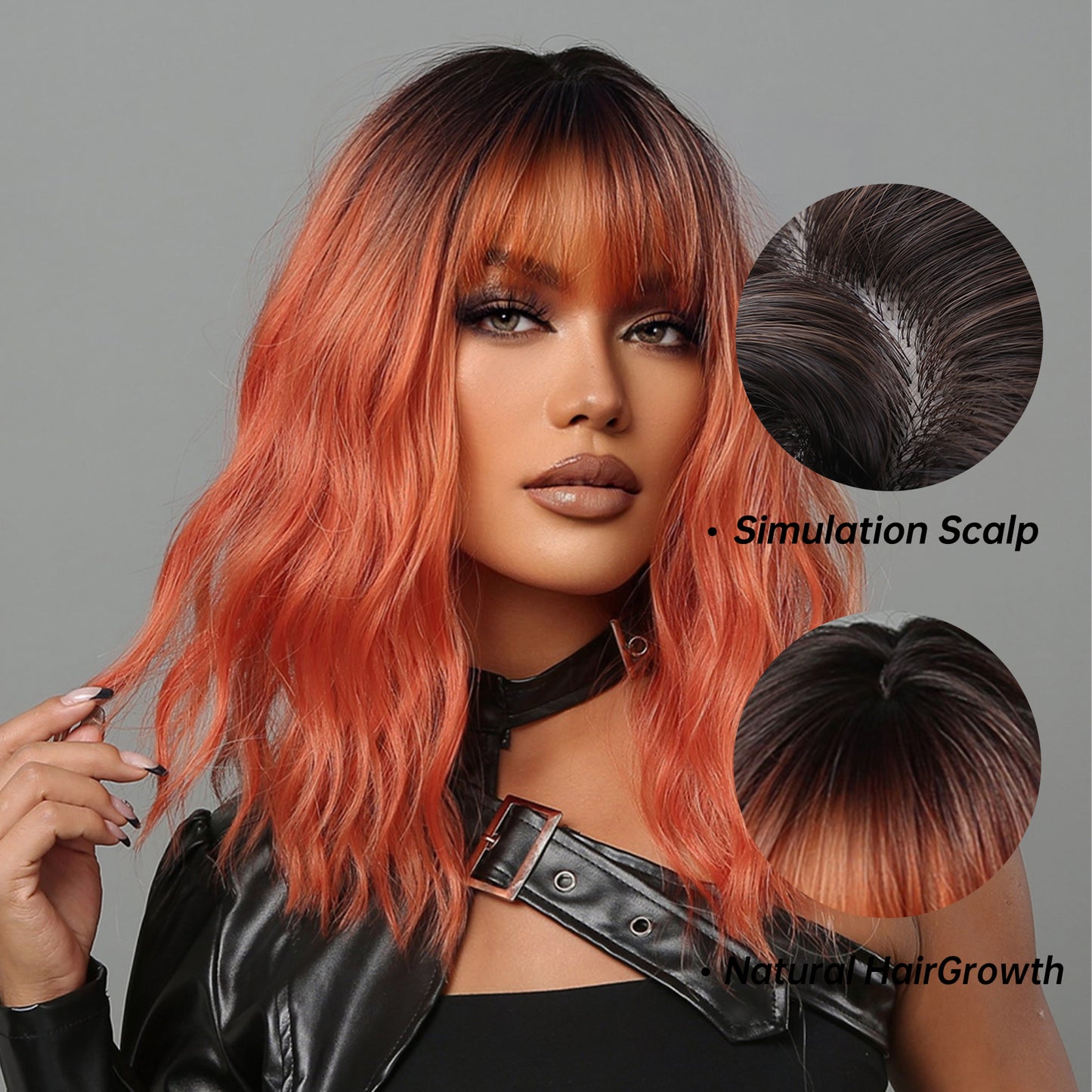 Delivery From US | 16 inch Short Red Wavy Bob Wigs for Women MA2013-1