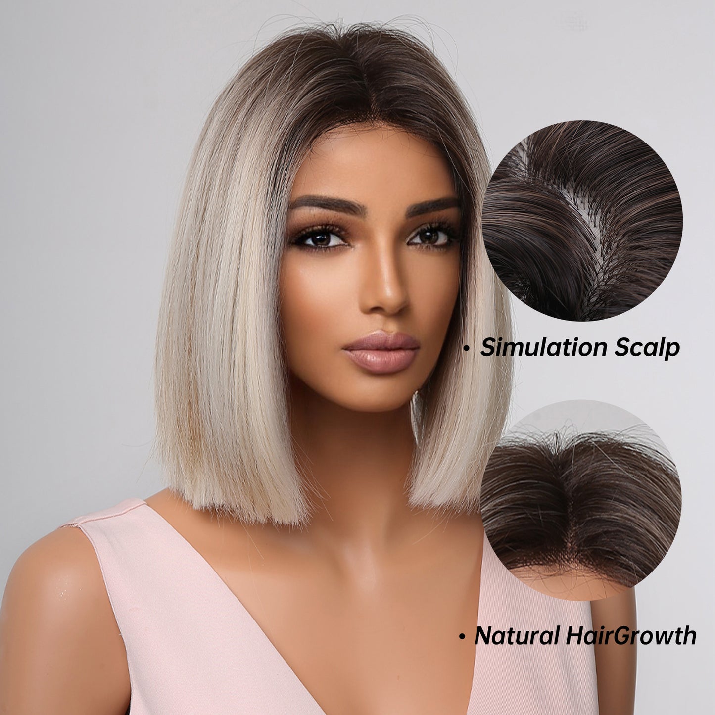 Delivery From US | 14 inch Gray Short Bob Wigs for Women MA2012-1